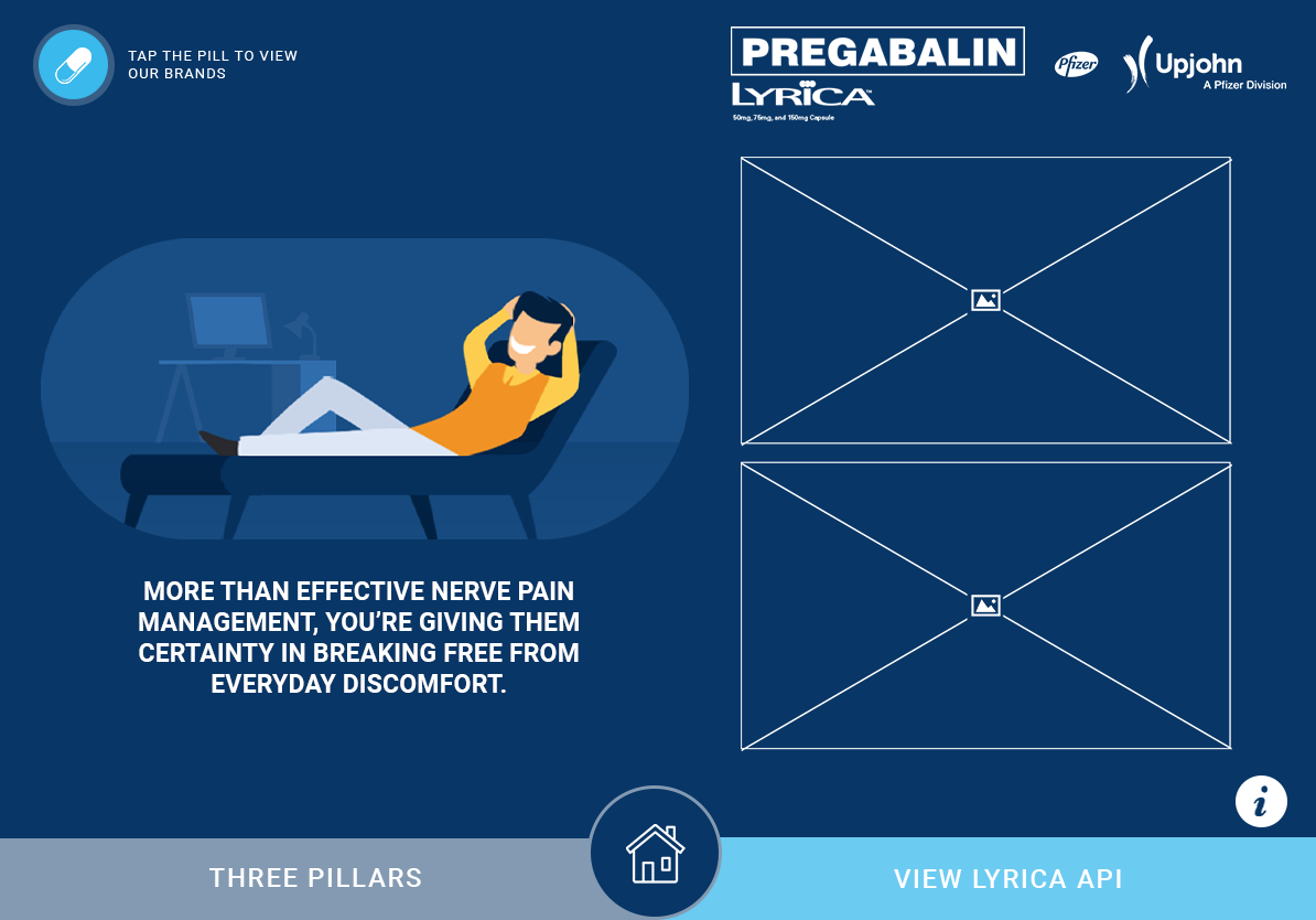 wireframes for pfizer edetailer design