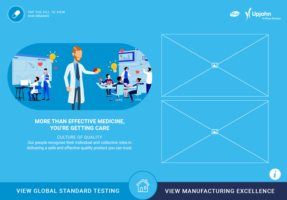 wireframes for pfizer edetailer design